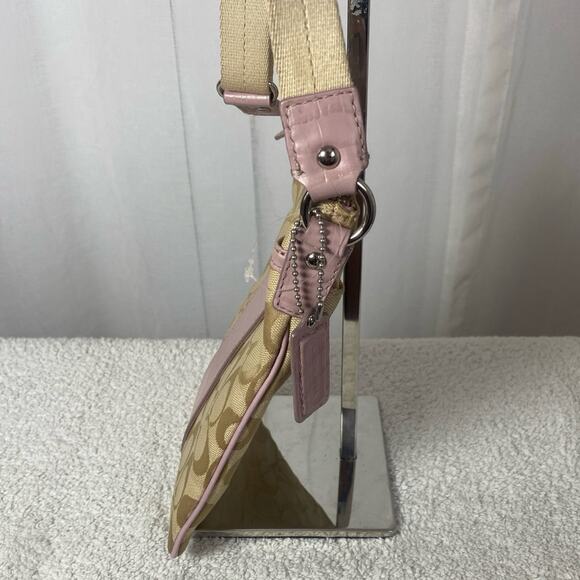 GUC Coach Mauve Pink Heritage Stripe Crossbody